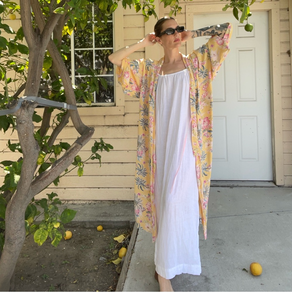 Floral Yellow Swim Coverup
